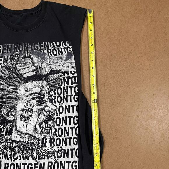Rontgen Raw Punk Band Kopflos Chopped TShirt Cutoff Sleeveless Tank Tee Thrashed - Picture 9 of 16